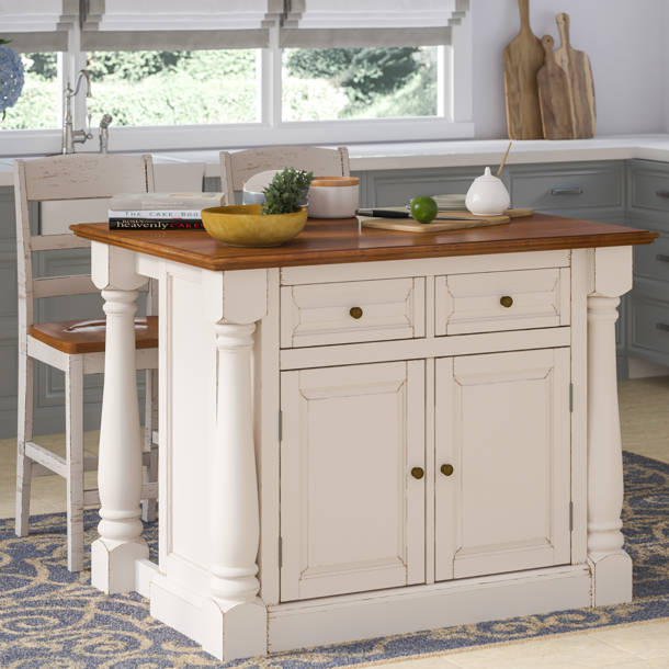 August Grove® Larchwood Wood Kitchen Island & Reviews Wayfair